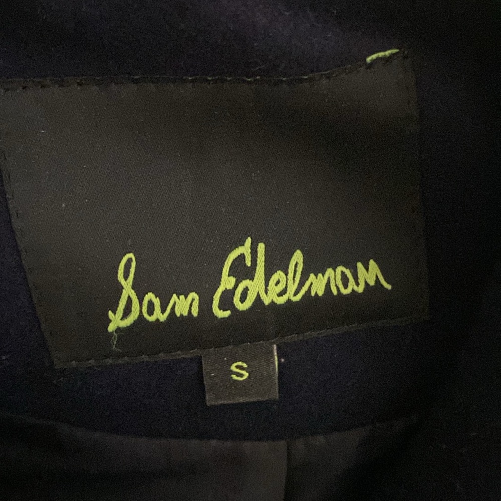 SAM EDELMAN // Navy Wool-Blend Pea Coat - Picture 6 of 9